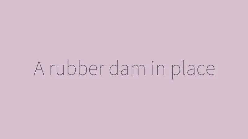 A rubber dam isolating two posterior teeth