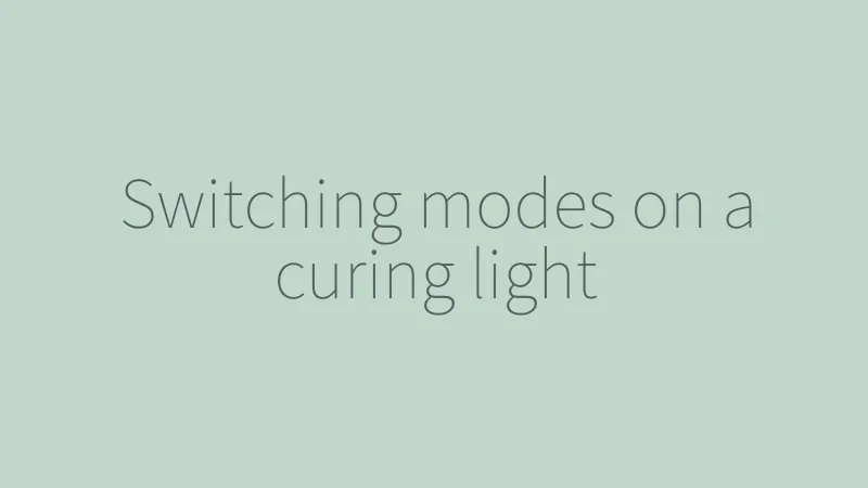 A curing light held at the correct distance